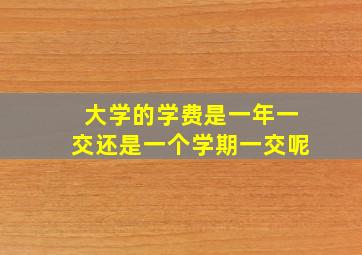 大学的学费是一年一交还是一个学期一交呢