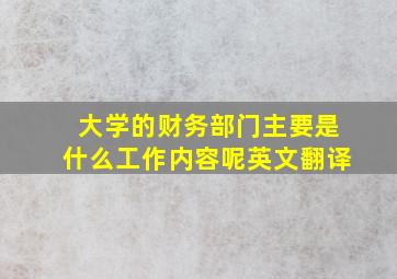 大学的财务部门主要是什么工作内容呢英文翻译