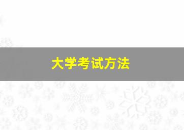 大学考试方法