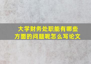 大学财务处职能有哪些方面的问题呢怎么写论文