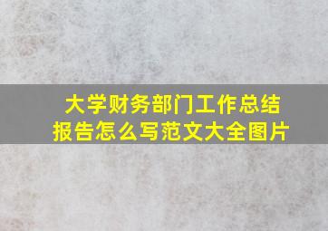 大学财务部门工作总结报告怎么写范文大全图片