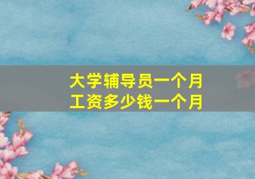 大学辅导员一个月工资多少钱一个月