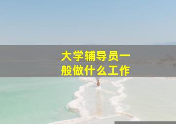 大学辅导员一般做什么工作