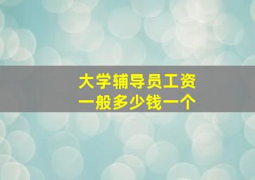 大学辅导员工资一般多少钱一个