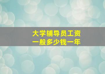 大学辅导员工资一般多少钱一年