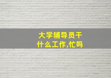 大学辅导员干什么工作,忙吗