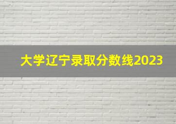 大学辽宁录取分数线2023