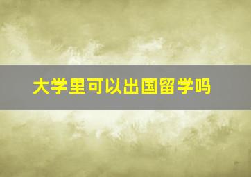 大学里可以出国留学吗