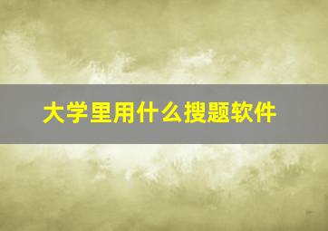 大学里用什么搜题软件