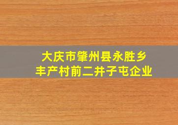 大庆市肇州县永胜乡丰产村前二井子屯企业