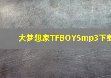 大梦想家TFBOYSmp3下载