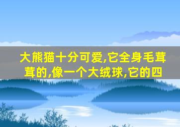 大熊猫十分可爱,它全身毛茸茸的,像一个大绒球,它的四