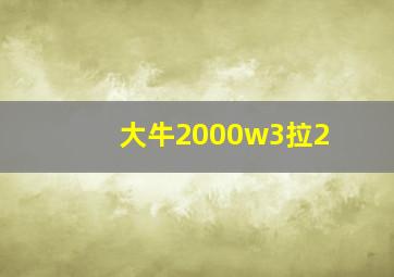 大牛2000w3拉2