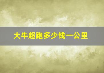 大牛超跑多少钱一公里