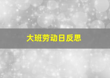 大班劳动日反思