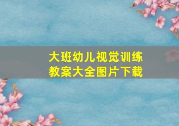 大班幼儿视觉训练教案大全图片下载