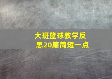 大班篮球教学反思20篇简短一点