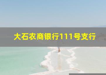 大石农商银行111号支行