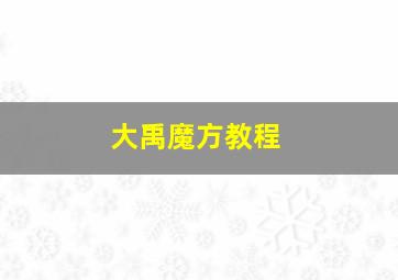 大禹魔方教程