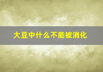 大豆中什么不能被消化