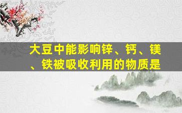 大豆中能影响锌、钙、镁、铁被吸收利用的物质是