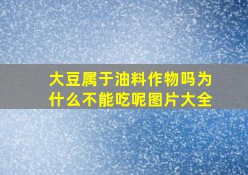 大豆属于油料作物吗为什么不能吃呢图片大全