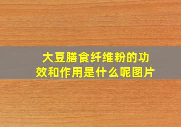 大豆膳食纤维粉的功效和作用是什么呢图片