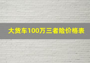 大货车100万三者险价格表