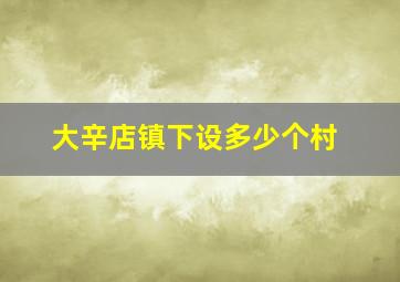 大辛店镇下设多少个村