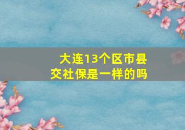 大连13个区市县交社保是一样的吗