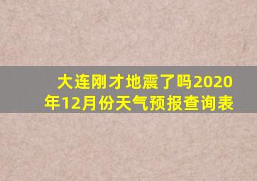 大连刚才地震了吗2020年12月份天气预报查询表