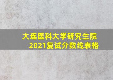 大连医科大学研究生院2021复试分数线表格