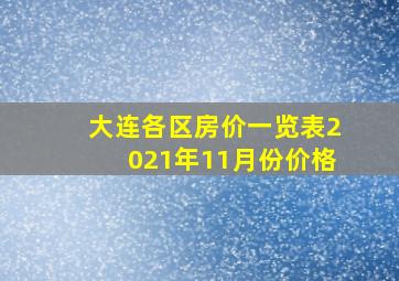 大连各区房价一览表2021年11月份价格