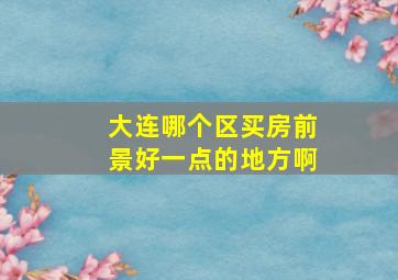 大连哪个区买房前景好一点的地方啊