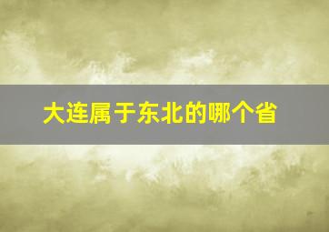 大连属于东北的哪个省