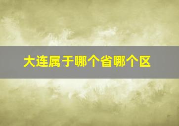 大连属于哪个省哪个区