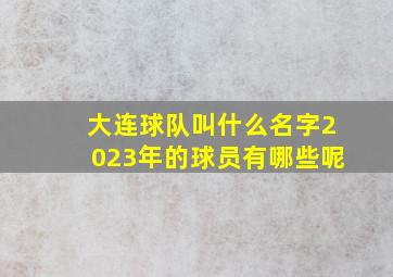 大连球队叫什么名字2023年的球员有哪些呢