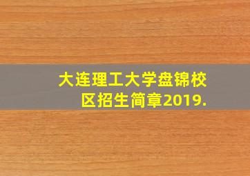 大连理工大学盘锦校区招生简章2019.