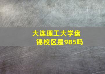 大连理工大学盘锦校区是985吗