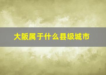 大阪属于什么县级城市