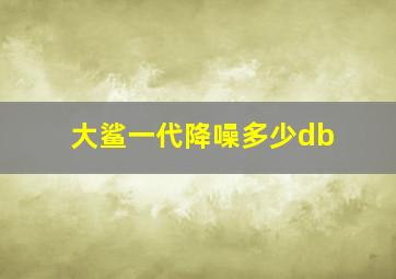 大鲨一代降噪多少db