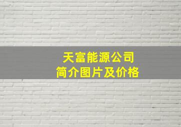 天富能源公司简介图片及价格