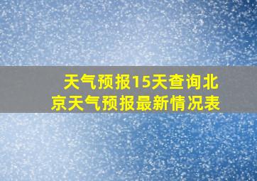 天气预报15天查询北京天气预报最新情况表