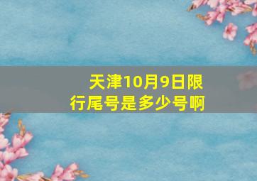 天津10月9日限行尾号是多少号啊