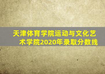 天津体育学院运动与文化艺术学院2020年录取分数线