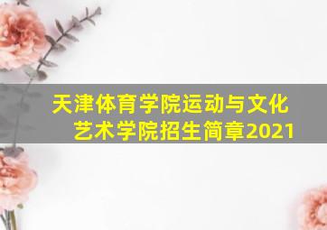 天津体育学院运动与文化艺术学院招生简章2021