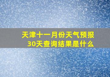 天津十一月份天气预报30天查询结果是什么