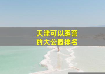 天津可以露营的大公园排名