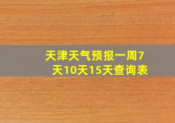 天津天气预报一周7天10天15天查询表