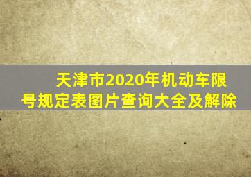 天津市2020年机动车限号规定表图片查询大全及解除